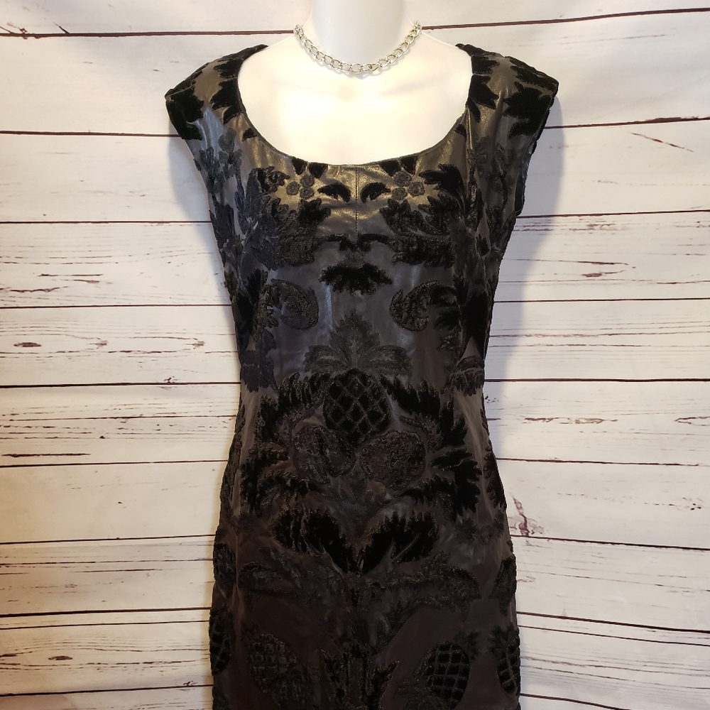 Yves Saint Laurent Leather Burnout Dress 38